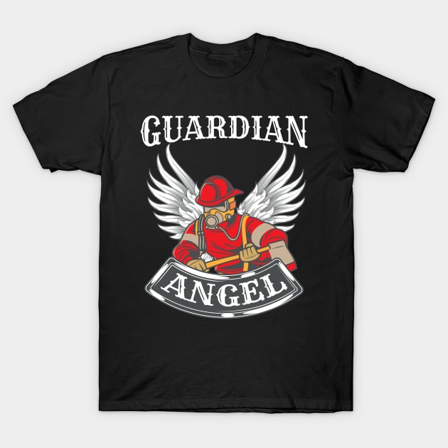Fire Fighter Guardian Angel T-Shirt by HBfunshirts